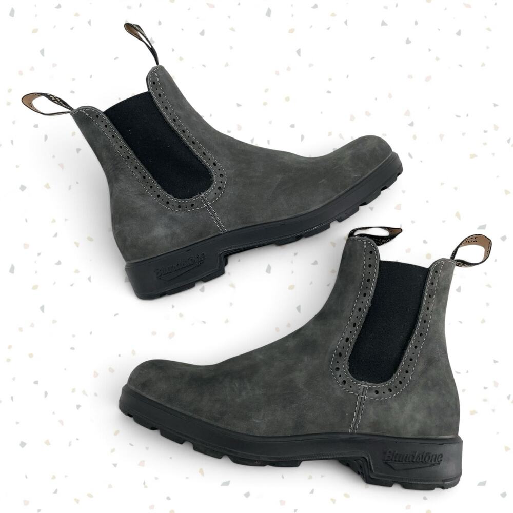 Blundstone High Top Leather Brogue Boots Grey Gray Utility Size AU 5.5 | US 8.5
